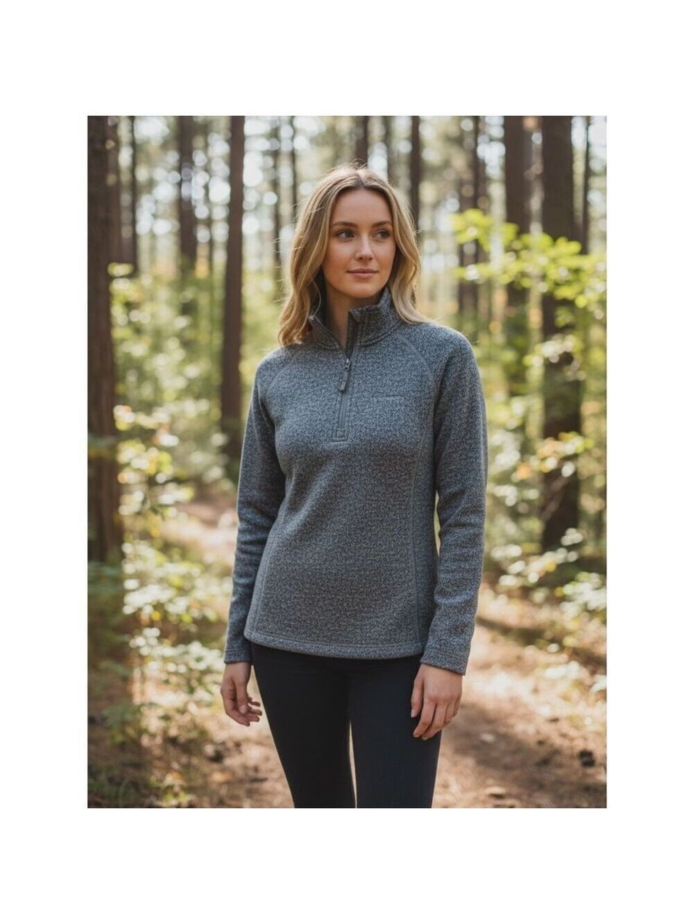 Eddie Bauer Heather Gray Fleece Quarter Zip Pullover Women's 2X